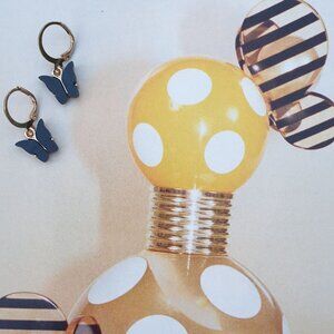 Butterfly Gold Black Dangle Earrings Charm Women Fashion Casual Formal Jewelry